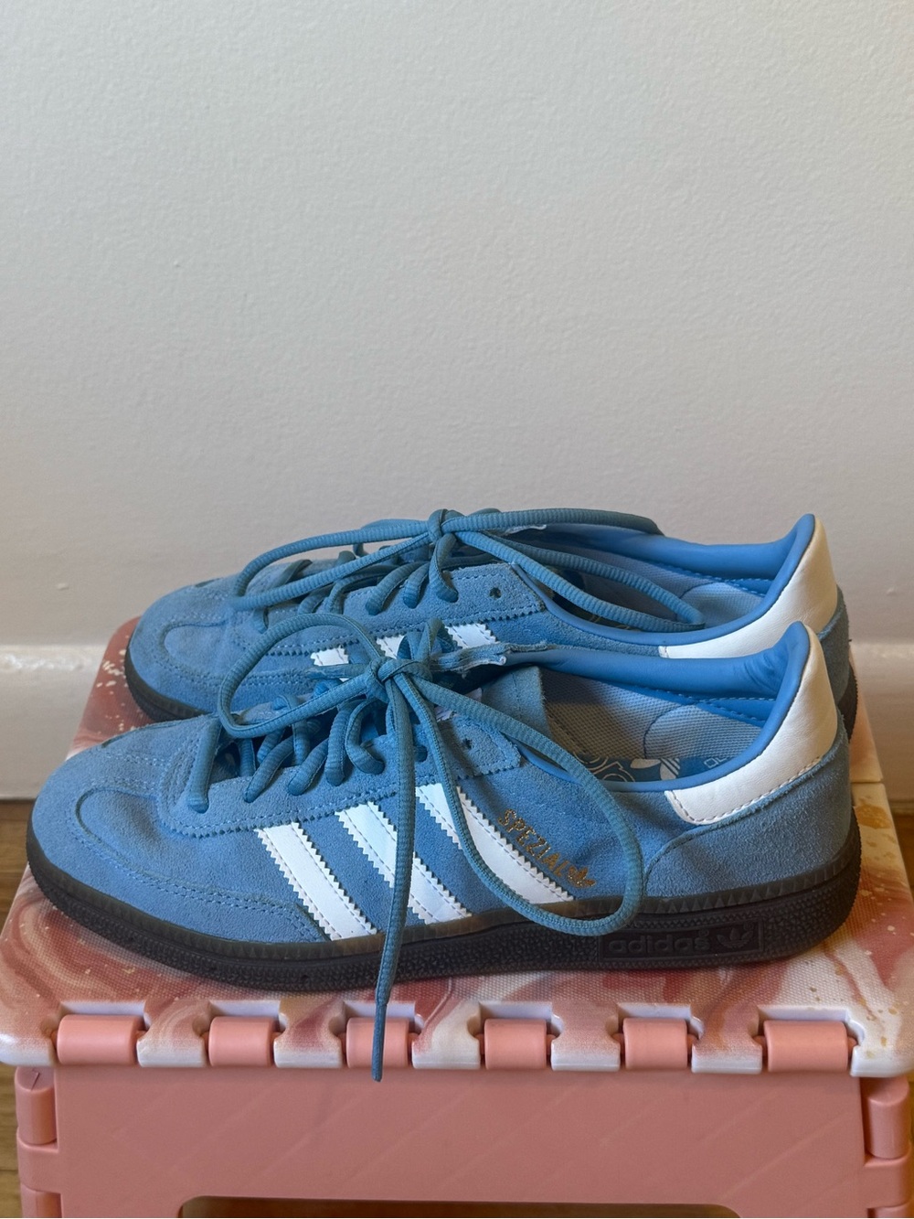 adidas Samba Suede Sneakers in Light Blue and White - never worn